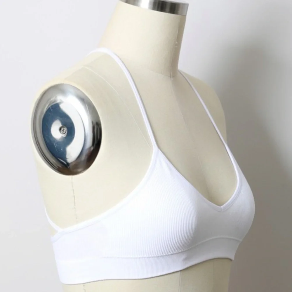 New Flower Design Back Mesh Racerback Bralette - Picture 5 of 7